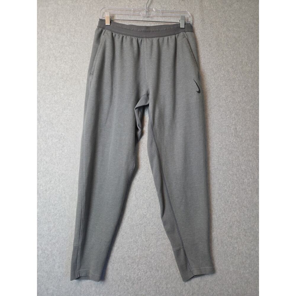 Nike Yoga Dri Fit Heathered Gray Jogger Athletic Pants Men's Small Pockets
